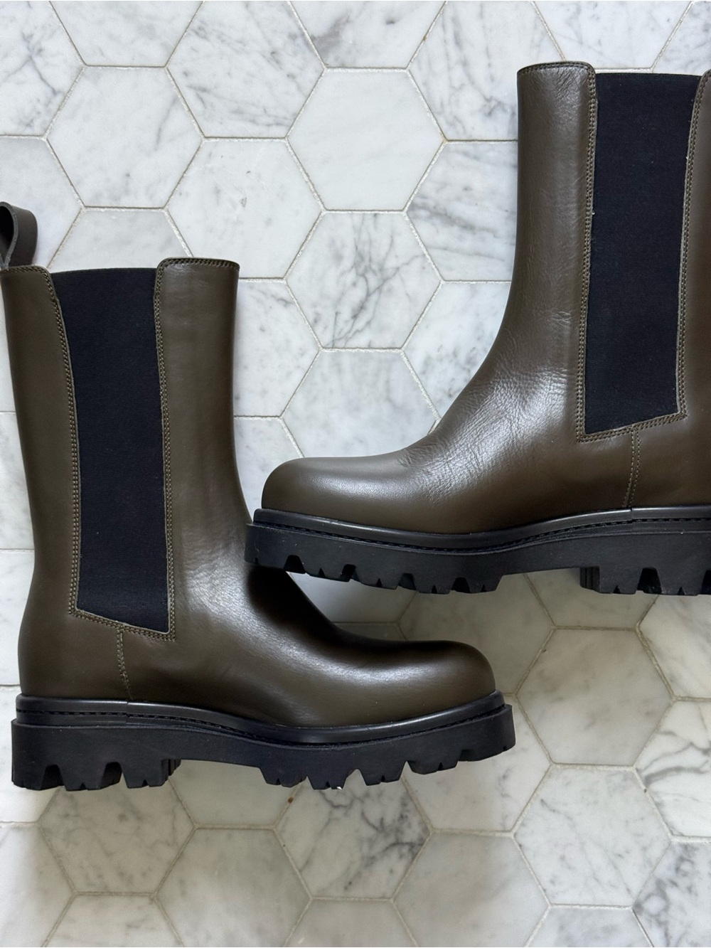 Banana Republic Hudson Tall Leather Chelsea Boot - Olive
